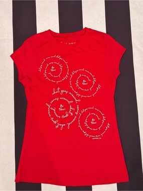 Splash Red Graphic Tee with White Logo